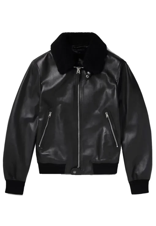 mens-shearling-trimmed-black-faux-leather-bomber-jacket