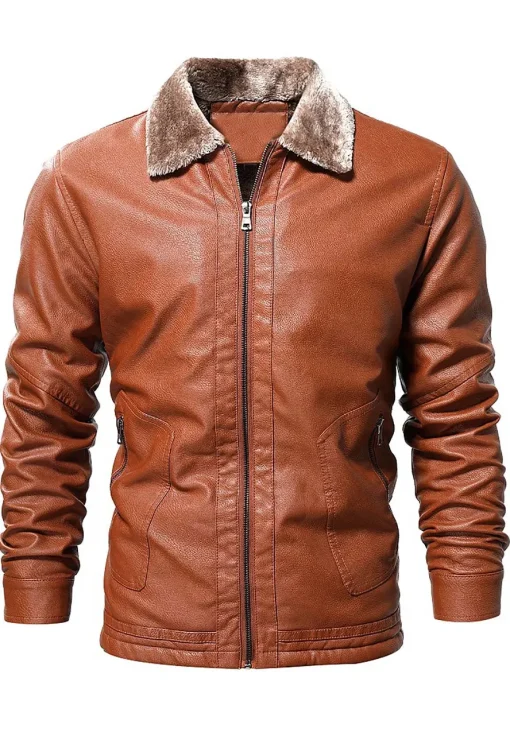 mens-vintage-shearling-collar-brown-faux-leather-jacket