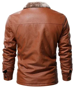 mens-vintage-shearling-collar-brown-faux-leather-jacket