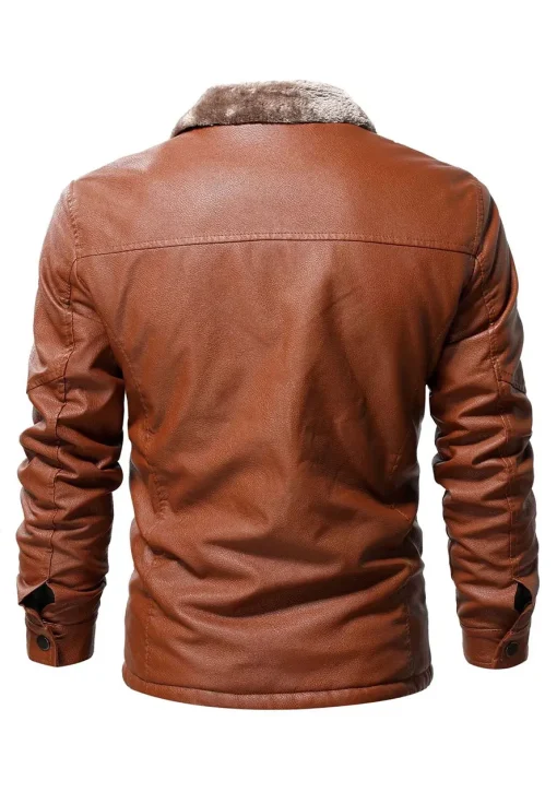 mens-vintage-shearling-collar-brown-faux-leather-jacket