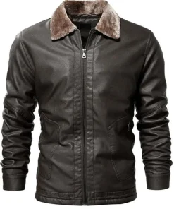 mens-vintage-shearling-collar-coffee-faux-leather-jacket