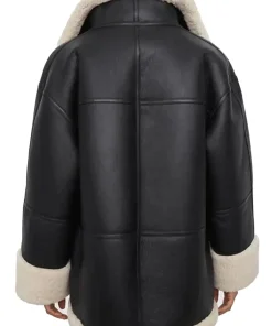 Women’s Aviator Black Shearling Faux Leather Long Jacket 6 womens-aviator-black-shearling-faux-leather-long-jacket