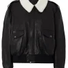 womens-black-bomber-faux-leather-fur-collar-jacket