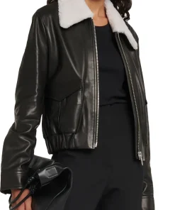 womens-black-faux-leather-bomber-jacket-with-fur-collar