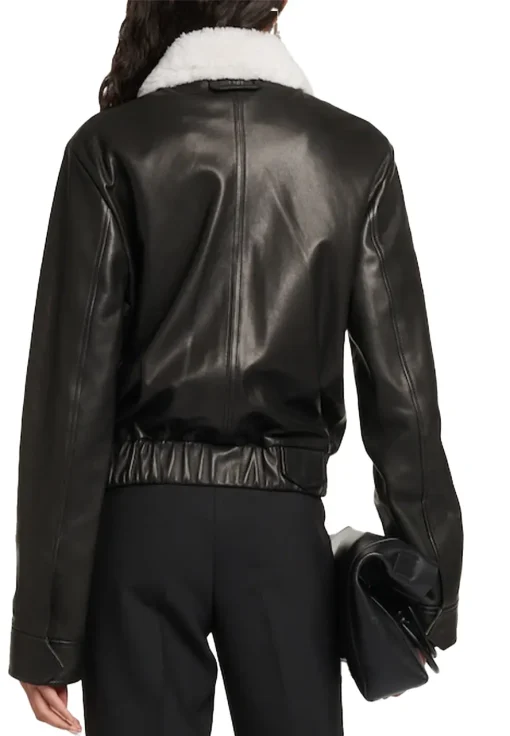 womens-black-faux-leather-bomber-jacket-with-fur-collar