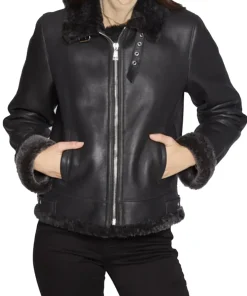 womens-black-faux-leather-shearling-flight-jacket