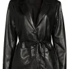 womens-black-faux-leather-tie-jacket