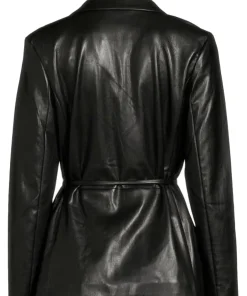 womens-black-faux-leather-tie-jacket
