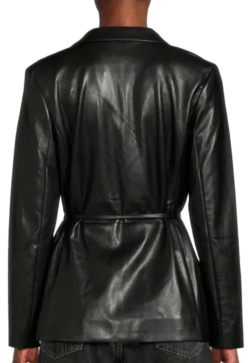 womens-black-faux-leather-tie-jacket