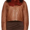 womens-brown-faux-leather-fur-collar-jacket