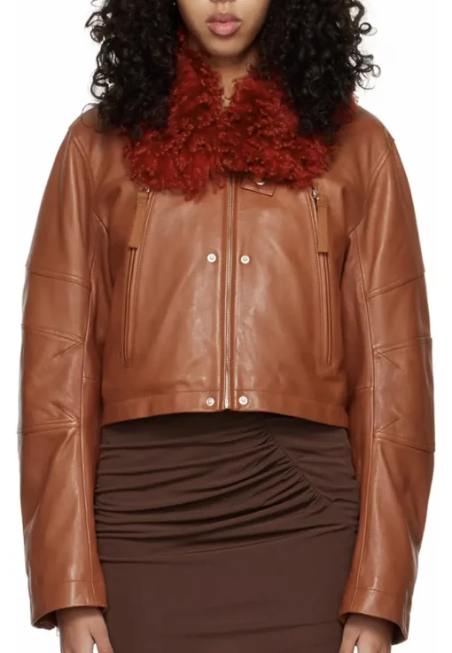 womens-brown-faux-leather-fur-collar-jacket