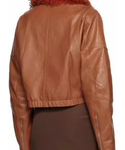 womens-brown-faux-leather-fur-collar-jacket