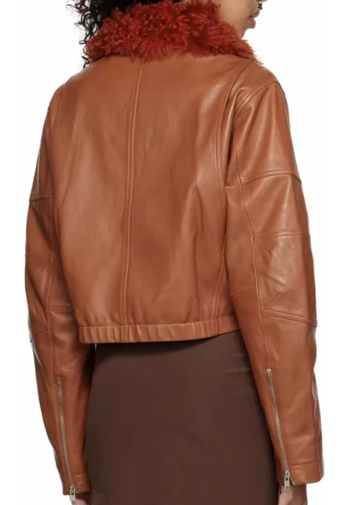 womens-brown-faux-leather-fur-collar-jacket