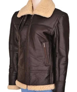 womens-brown-leather-shearling-jacket
