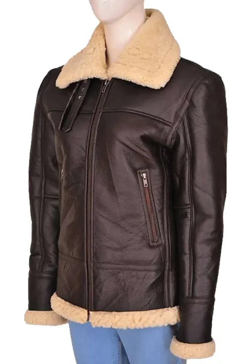 womens-brown-leather-shearling-jacket