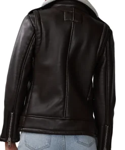 womens-brown-faux-leather-shearling-belted-jacket