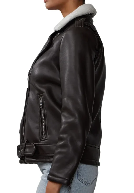 womens-brown-faux-leather-shearling-belted-jacket
