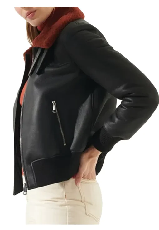 womens-casual-black-faux-leather-shearling-bomber-jacket