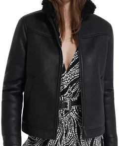 womens-classic-collar-black-faux-leather-shearling-jacket