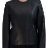womens-collarless-faux-leather-black-jacket