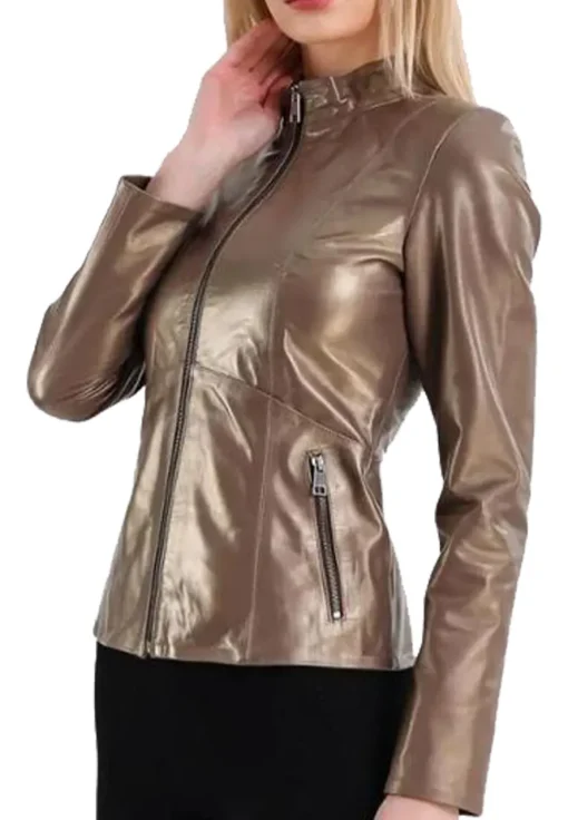 womens-elegant-bronze-faux-leather-jacket