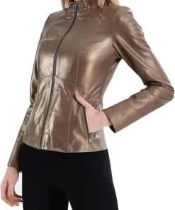 womens-elegant-bronze-faux-leather-jacket