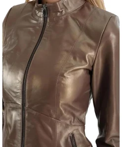 womens-elegant-bronze-faux-leather-jacket