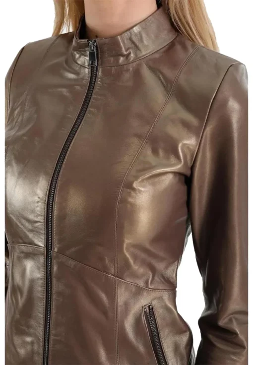 womens-elegant-bronze-faux-leather-jacket