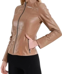 womens-elegant-camel-faux-leather-jacket