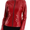 womens-elegant-red-faux-leather-jacket