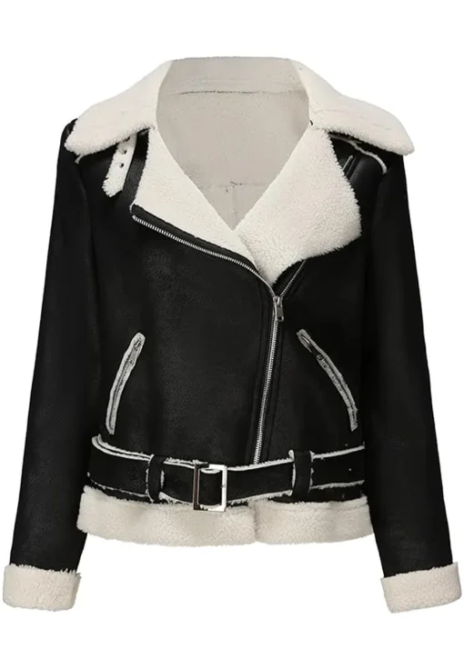 womens-fleece-lined-black-faux-leather-jacket