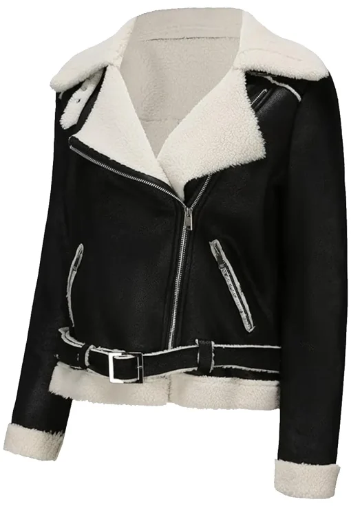 womens-fleece-lined-black-faux-leather-jacket