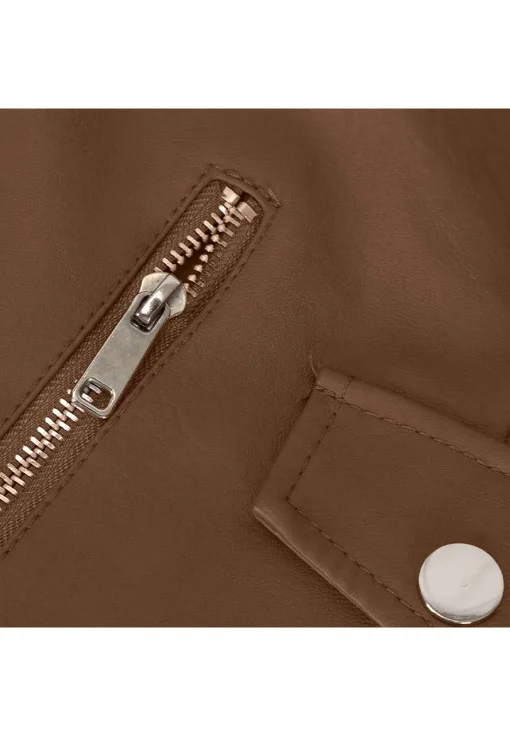 womens-fleece-lined-coffee-faux-leather-jacket