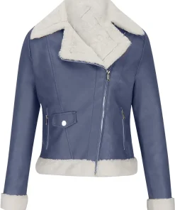 womens-fleece-lined-navy-faux-leather-jacket