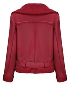 womens-fleece-lined-red-faux-leather-jacket