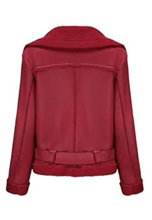 womens-fleece-lined-red-faux-leather-jacket