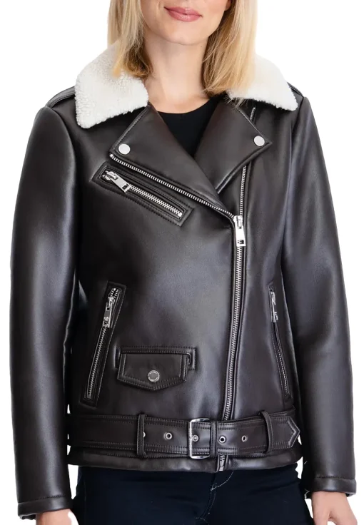 womens-fur-collar-black-biker-faux-leather-jacket