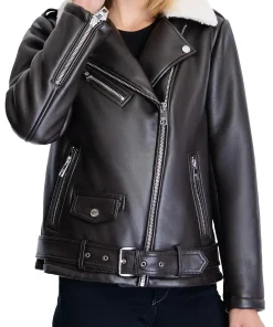 womens-fur-collar-black-biker-faux-leather-jacket
