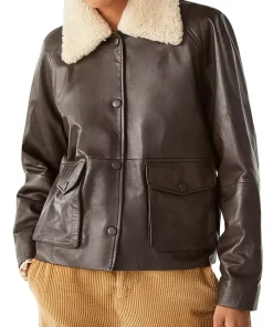 womens-fur-collar-brown-faux-leather-jacket