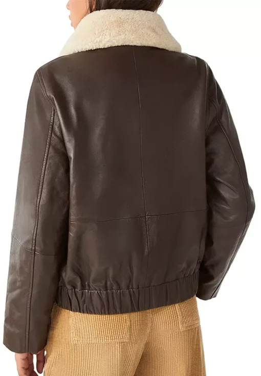 womens-fur-collar-brown-faux-leather-jacket