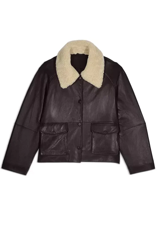 womens-fur-collar-brown-faux-leather-jacket