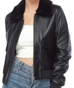 womens-black-bomber-jacket-with-fur-collar