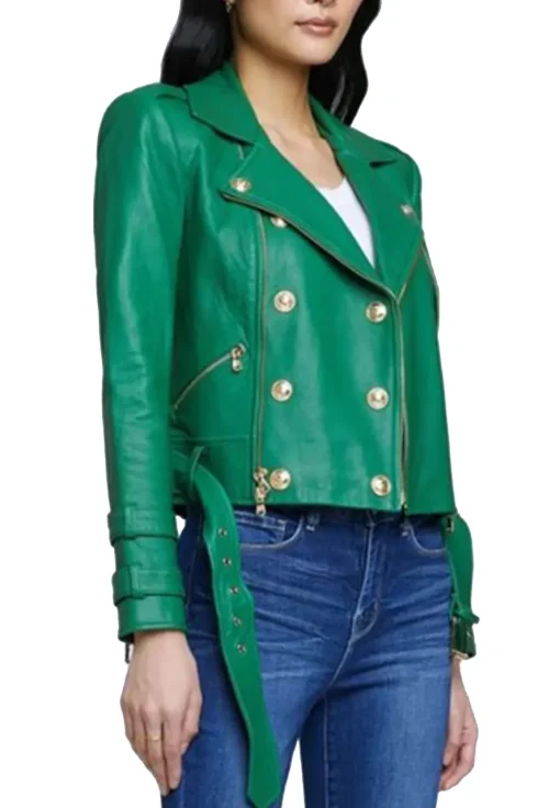 womens-green-faux-leather-billie-belted-jacket