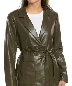 womens-green-faux-leather-tie-jacket