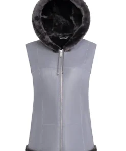 womens-hooded-grey-faux-leather-shearling-vest