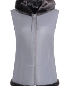 womens-hooded-grey-faux-leather-shearling-vest