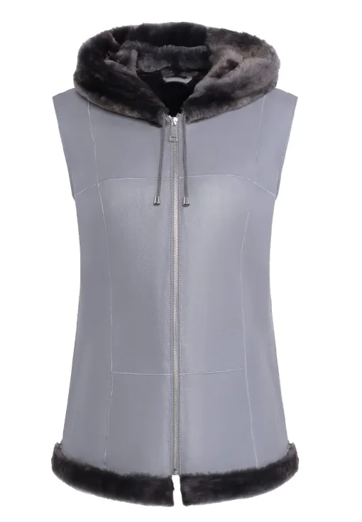 womens-hooded-grey-faux-leather-shearling-vest