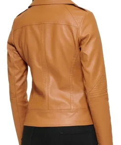 womens-notch-collar-brown-faux-leather-jacket
