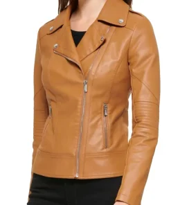 womens-notch-collar-brown-faux-leather-jacket