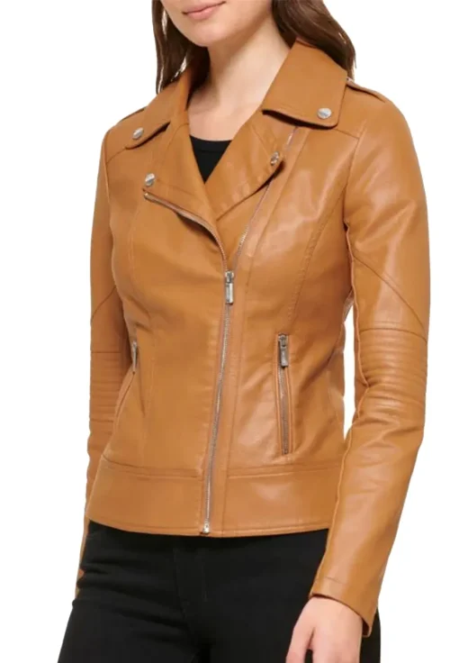womens-notch-collar-brown-faux-leather-jacket